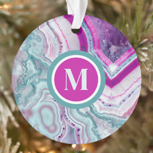 Stylish Elegant Initial Monogram Christmas Ornament