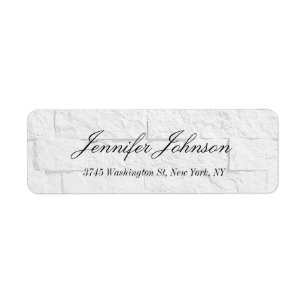 Stylish Elegant Light Grey Wall Handwriting Modern Return Address Label