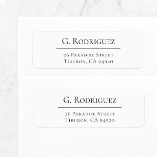Stylish Elegant Line 05b. Return Address Label
