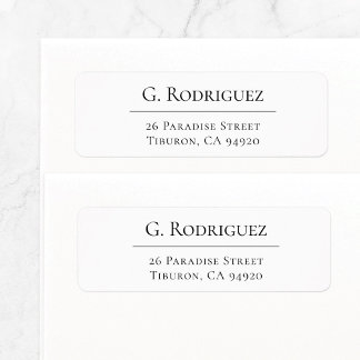 Stylish Elegant Line 05b. Return Address Label