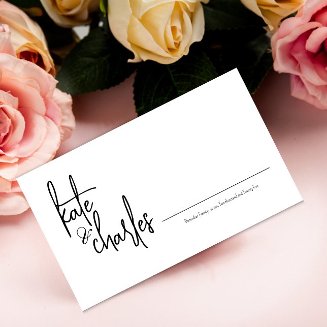 Stylish Elegant Modern Custom Names  Place Card (Creator Uploaded)