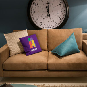 Stylish elegant monogram colourful letter cushion
