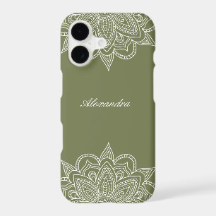 Stylish & Elegant Olive & White Mandala Lace