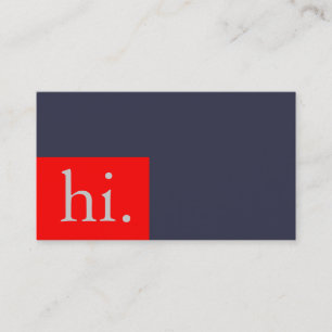 Stylish Elegant Plain Blue Red Trendy Hello Business Card