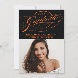 STYLISH ELEGANT SCRIPT 2 GRADUATE PARTY INVITATION