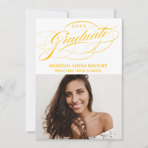 STYLISH ELEGANT SCRIPT 2 GRADUATE PARTY INVITATION