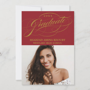 STYLISH ELEGANT SCRIPT 2 GRADUATE PARTY INVITATION
