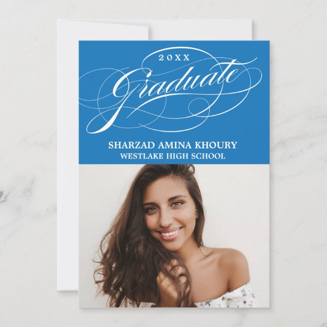 STYLISH ELEGANT SCRIPT 2 GRADUATE PARTY INVITATION (Front)