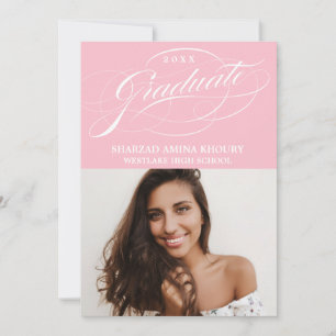 STYLISH ELEGANT SCRIPT 2 GRADUATE PARTY INVITATION