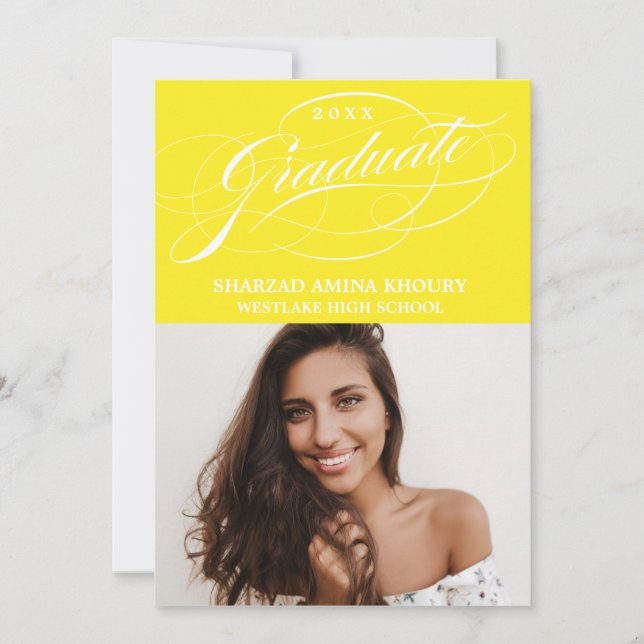 STYLISH ELEGANT SCRIPT 2 GRADUATE PARTY INVITATION (Front)