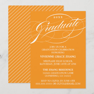STYLISH ELEGANT SCRIPT GRADUATE PARTY INVITATION