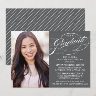 STYLISH ELEGANT SCRIPT GRADUATE PARTY INVITATION