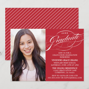 STYLISH ELEGANT SCRIPT GRADUATE PARTY INVITATION