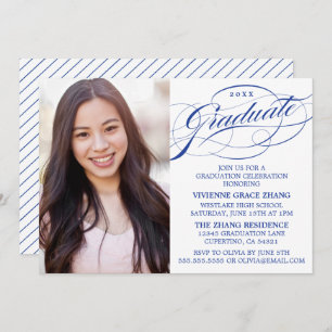 STYLISH ELEGANT SCRIPT GRADUATE PARTY INVITATION