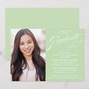 STYLISH ELEGANT SCRIPT GRADUATE PARTY INVITATION