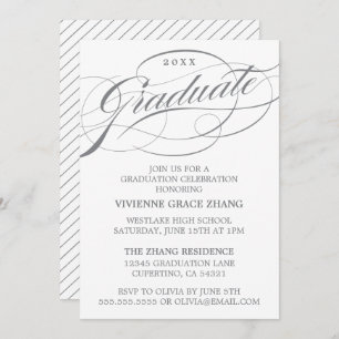 STYLISH ELEGANT SCRIPT GRADUATE PARTY INVITATION