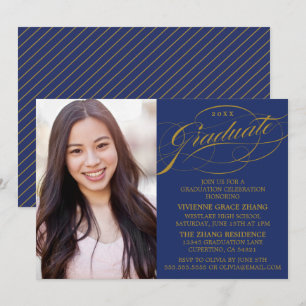 STYLISH ELEGANT SCRIPT GRADUATE PARTY INVITATION