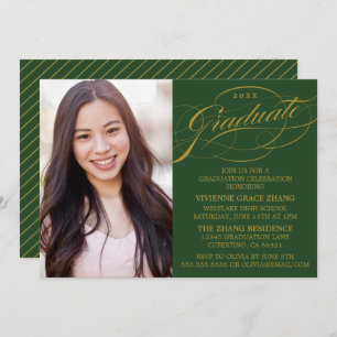 STYLISH ELEGANT SCRIPT GRADUATE PARTY INVITATION