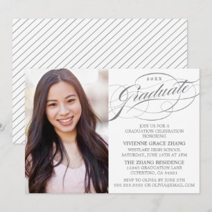 STYLISH ELEGANT SCRIPT GRADUATE PARTY INVITATION
