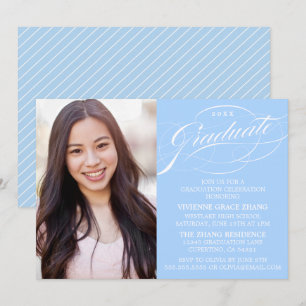STYLISH ELEGANT SCRIPT GRADUATE PARTY INVITATION