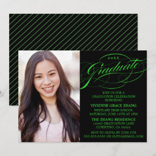STYLISH ELEGANT SCRIPT GRADUATE PARTY INVITATION