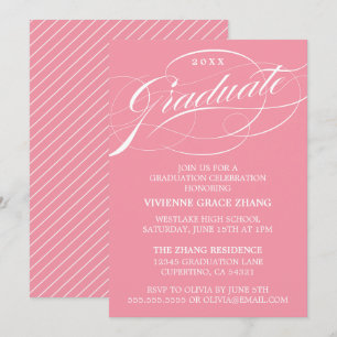 STYLISH ELEGANT SCRIPT GRADUATE PARTY INVITATION