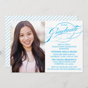 STYLISH ELEGANT SCRIPT GRADUATE PARTY INVITATION