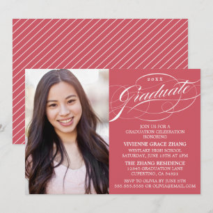 STYLISH ELEGANT SCRIPT GRADUATE PARTY INVITATION