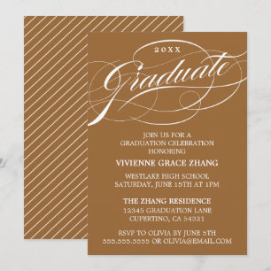 STYLISH ELEGANT SCRIPT GRADUATE PARTY INVITATION