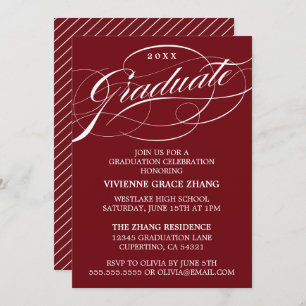 STYLISH ELEGANT SCRIPT GRADUATE PARTY INVITATION