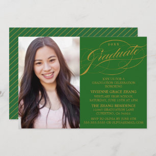 STYLISH ELEGANT SCRIPT GRADUATE PARTY INVITATION