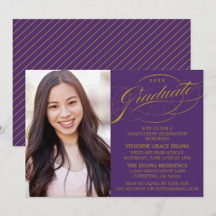 STYLISH ELEGANT SCRIPT GRADUATE PARTY INVITATION