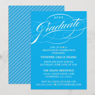 STYLISH ELEGANT SCRIPT GRADUATE PARTY INVITATION