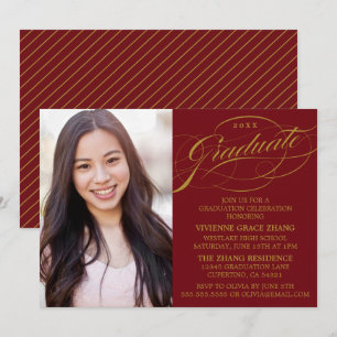 STYLISH ELEGANT SCRIPT GRADUATE PARTY INVITATION