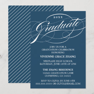 STYLISH ELEGANT SCRIPT GRADUATE PARTY INVITATION