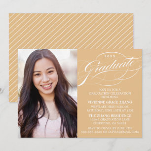 STYLISH ELEGANT SCRIPT GRADUATE PARTY INVITATION