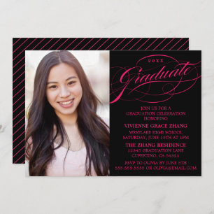 STYLISH ELEGANT SCRIPT GRADUATE PARTY INVITATION
