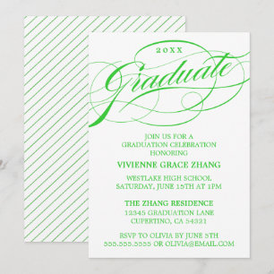 STYLISH ELEGANT SCRIPT GRADUATE PARTY INVITATION