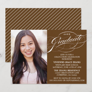 STYLISH ELEGANT SCRIPT GRADUATE PARTY INVITATION
