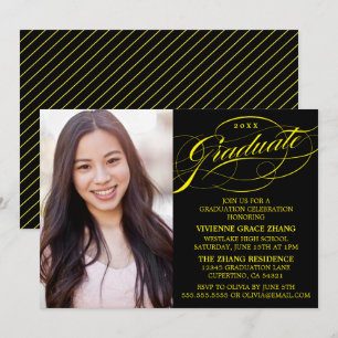 STYLISH ELEGANT SCRIPT GRADUATE PARTY INVITATION