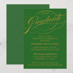STYLISH ELEGANT SCRIPT GRADUATE PARTY INVITATION