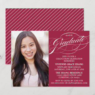 STYLISH ELEGANT SCRIPT GRADUATE PARTY INVITATION