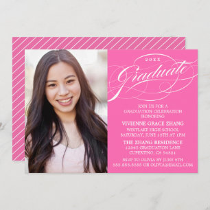 STYLISH ELEGANT SCRIPT GRADUATE PARTY INVITATION