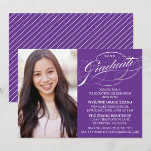 STYLISH ELEGANT SCRIPT GRADUATE PARTY INVITATION
