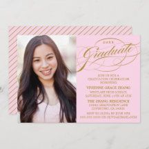 STYLISH ELEGANT SCRIPT GRADUATE PARTY INVITATION