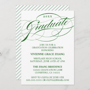 STYLISH ELEGANT SCRIPT GRADUATE PARTY INVITATION