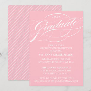 STYLISH ELEGANT SCRIPT GRADUATE PARTY INVITATION