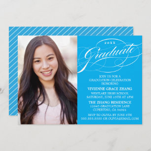 STYLISH ELEGANT SCRIPT GRADUATE PARTY INVITATION