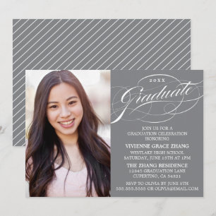 STYLISH ELEGANT SCRIPT GRADUATE PARTY INVITATION