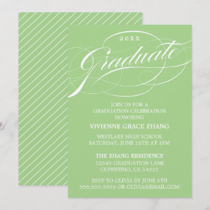STYLISH ELEGANT SCRIPT GRADUATE PARTY INVITATION